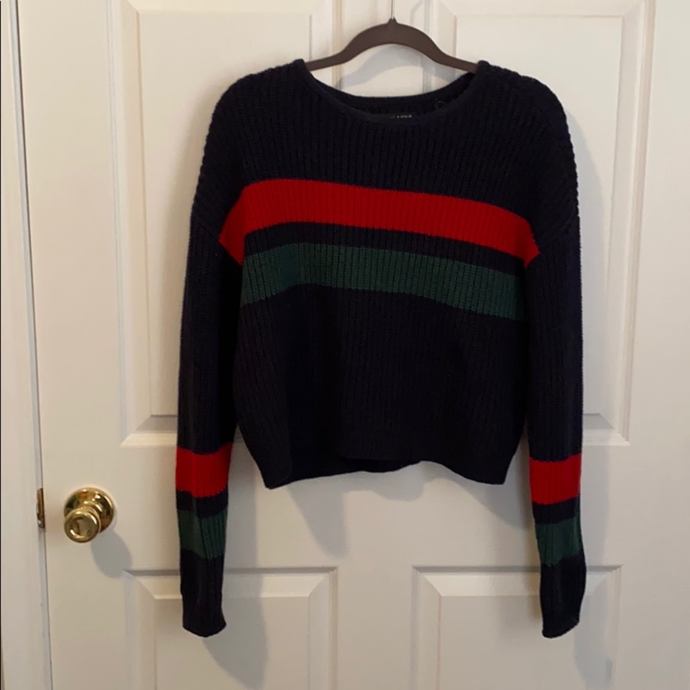 Kendall & Kylie Navy Striped Sweater